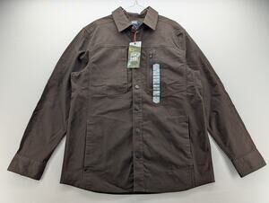 NWT AKHG Men's Stone Run Standard Fit Overshirt in Smoked Hickory size Medium